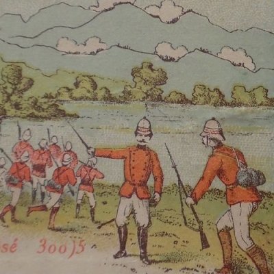 Couvercle du jeu « Stratégie des Boers » (casse-tête, Lunéville, Villard Weil, 1900)