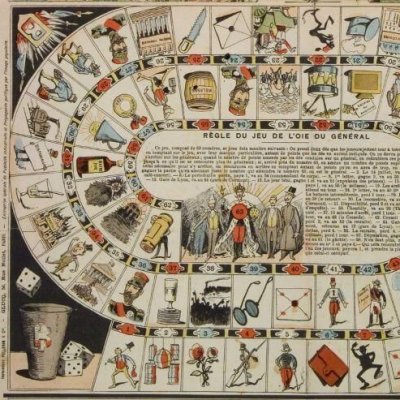 Le général Boulanger. Jeu de l'oie du général (Le Figaro supplément, 30 mars 1889)