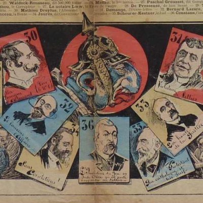Les défenseurs du traître Dreyfus. Le Jeu des 36 têtes (Supplément de L'Antijuif, 3 fév. 1899)