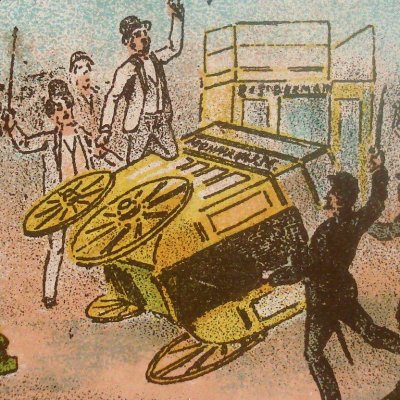 Couvercle du « Jeu des manifestants » (casse-tête, 1895)