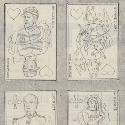 Jeu de cartes patriotiques non autorisées par le gouvernement (Le Monde illustré, 13 avril 1889)