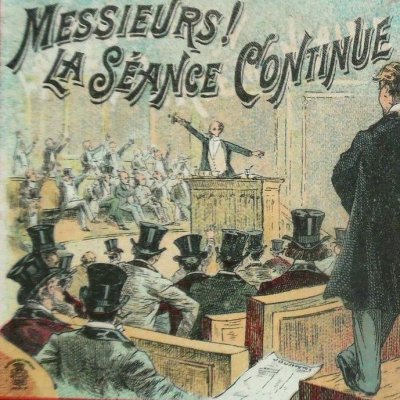 Messieurs, la séance continue ! (Jeu Simonin-Cuny, Paris, 1893)