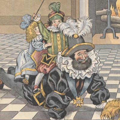 Henri IV plays horseback riding with his children (Montorgueil, Let's Play History!) - Job