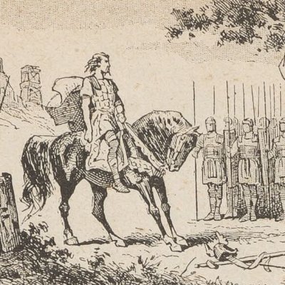 Vercingetorix surrenders to Caesar (Augé, History of France in Pictures)