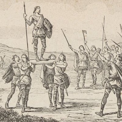 Clovis proclamé roi des Français (Augé, Histoire de France en images)