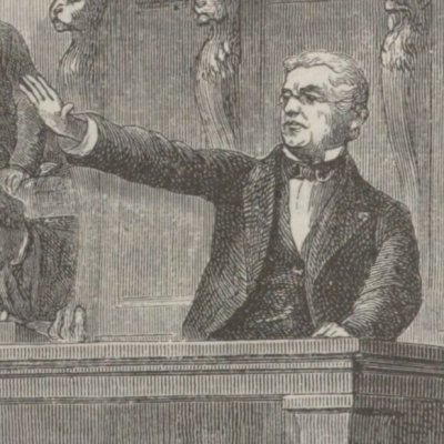 M. Thiers à la Tribune (H. Martin, Histoire de France populaire, t.7, 1885, p.161)