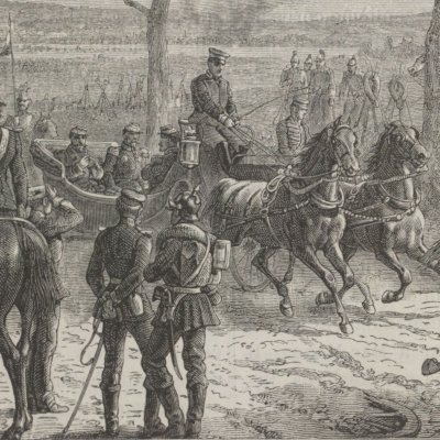 Napoléon III se rendant auprès du roi Guilaume à Sedan (H. Martin, Histoire de France populaire, t.7, 1885, p.209)