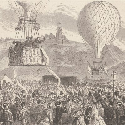 Defense of Paris. - Gambetta leaves in a balloon on October 7 (Le Monde illustré, Nov. 15, 1870)