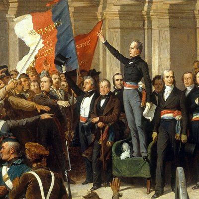 Lamartine refusing the red flag in front of the Hôtel de Ville - Philippoteaux