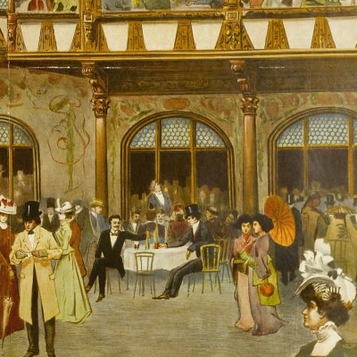 Exposition universelle de 1900. Restaurant de la maison Kammerzell. Vieux Strasbourg - Henri Loux
