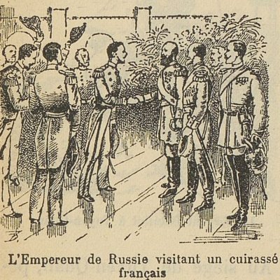 L'empereur de Russie visitant un cuirassé français (Plomion, Histoire de France, cours préparatoire)