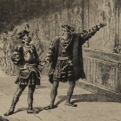 Don Ruy Gomez invoque ses ancêtres devant don Carlos (V. Hugo, Hernani, Edition nationale, t17) - Ruet d'après Dupain
