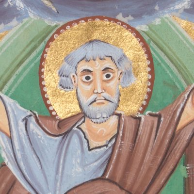 Saint Luc inspiré par les prophètes (Évangéliaire d'Othon III, BSB Clm 4453, F139v)