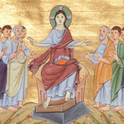 Le sermon sur la montagne (Évangéliaire d'Othon III, BSB Clm 4453, F34v)