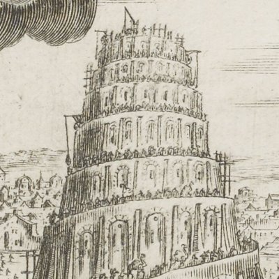 Arrêt de la construction de Babel (La Saincte Bible, Paris, Jollain, n°11)