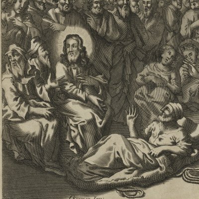 Guérison du paralytique (The history of the Old Testament, vol. 2, 1688, n°21) - Burnford d'après Freman