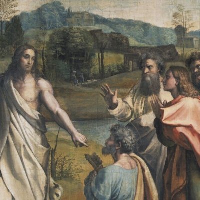 Le Christ remet les clefs du Paradis à saint Pierre (cartons de la Tenture du Nouveau Testament) - Raphaël