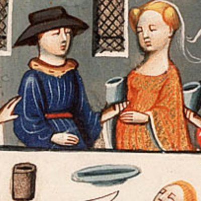 Banquet de mariage de Tobie et Sarra (Bible d’Utrecht, KB 78 D 39 I, F239r)