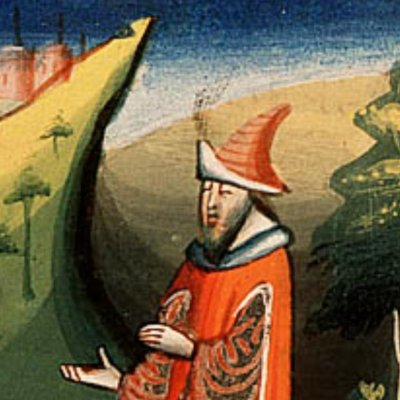 Tobit part à la rencontre de sa belle-fille (Bible d’Utrecht, KB 78 D 39 I, F239v)