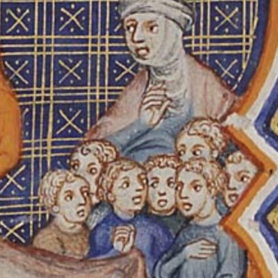 Mort de Tobit. Il bénit ses sept petits-enfants (Bible historiale de Petrus Comestor, F251v) - Jean Bondol