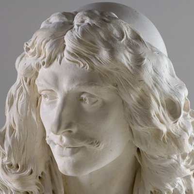 Buste de Molière (version en plâtre de Montpellier) - Houdon
