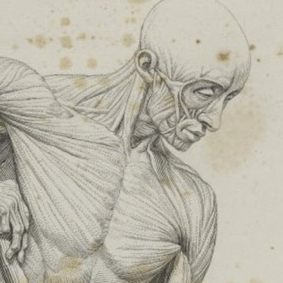 L'écorché-bêcheur de trois-quarts (A. Lami, Anatomie artistique, pl. 1)