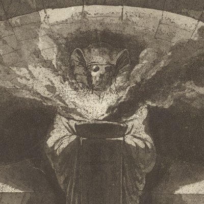 Tombeau avec la Mort tenant au réchaud - Louis-Jean Desprez