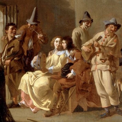 Danse de comédiens dans une cour d'auberge - Jan Miel