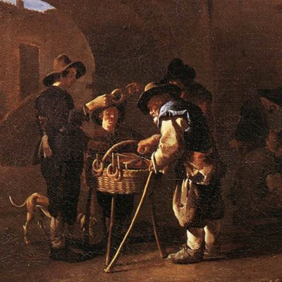 Il Ciambarello (le vendeur de gâteaux) - Pieter van Laer ou Johannes Lingelbach
