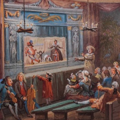 Spectacle de marionnettes (Dessous de tabatière de Joseph Etienne Blerzy) - Van Blarenberghe