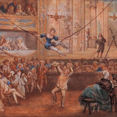 Danseuse de corde (Dessus de tabatière de Joseph Etienne Blerzy) - Van Blarenberghe