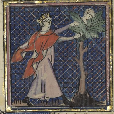 Regrets d'Apollon pour Daphné (Le romant des Fables Ovide le Grant, Ms-5069 réserve, F4r)