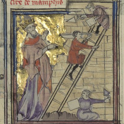 Epaphus fonde Memphis en Egypte (Le romant des Fables Ovide le Grant, Ms-5069 réserve, F9r)