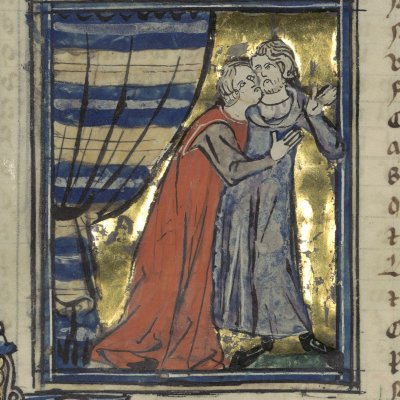 Inceste de Nyctimène avec son père (Le romant des Fables Ovide le Grant, Ms-5069 réserve, F19v)