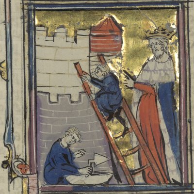 Cécrops fonde Athènes (Le romant des Fables Ovide le Grant, Ms-5069 réserve, F24r)