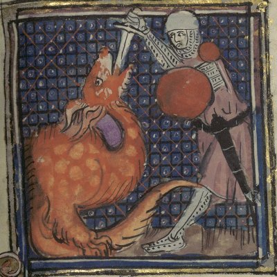Cadmus tue le dragon (Le romant des Fables Ovide le Grant, Ms-5069 réserve, F28r)