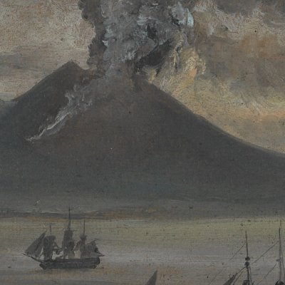 La Côte napolitaine avec le Vésuve en éruption - J. C. Dahl