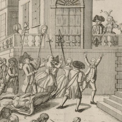 D'autres cruautés à Paris le 2 Sept. 1792. La tête de Mme de Lamballe promenée au bout d'une pique