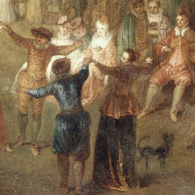 Comedians on the fairground - Watteau