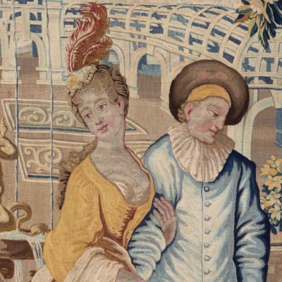 Colombine preferring Pierrot to Scapin - Vigne d'après Boucher d'après Watteau