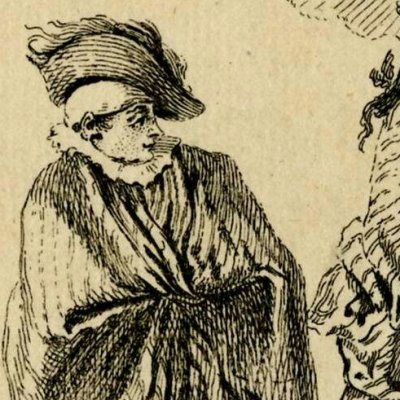The Coquet (fan paper) - after Boucher after Watteau