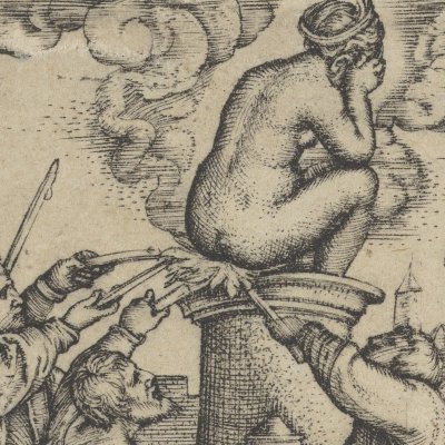 La courtisane punie (Histoire du magicien Virgile) - Georg Pencz