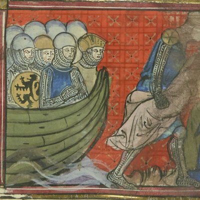 L'enlèvement d'Hélène (Roman de Troie, Bnf Français 60, f59r)