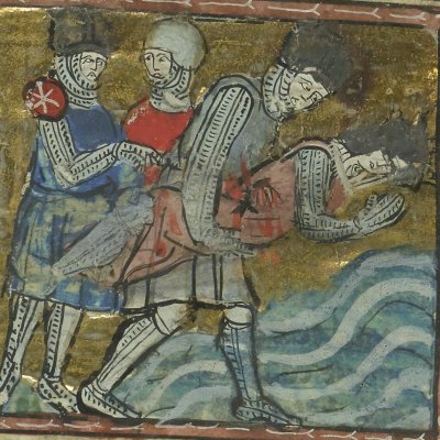 Mort de Penthésilée (Roman de Troie, Bnf Français 60, f126r)