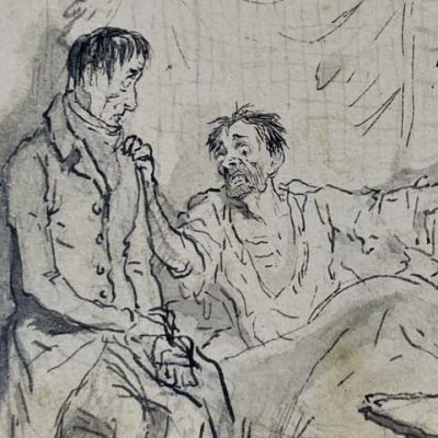 The Dying Clown (Dessin pour M. Pickwick, éd. 1837, La mort du clown) - Seymour