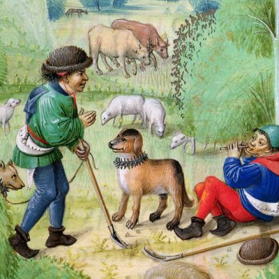 Bucoliques (Virgilii opera, Holkham Hall, ms. 311, f9r)
