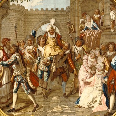 Entrée de Sancho dans l'île de Barataria (Tenture de l'Histoire de don Quichotte) - d'après Coypel