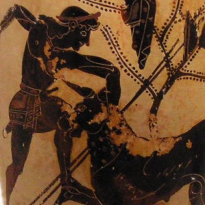 Thésée vainqueur du taureau de Marathon (Lécythos d'Athènes) - Peintre d'Edimbourg