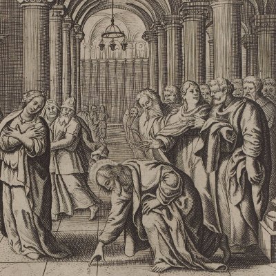 Le Christ et la femme adultère (Histoire du vieux et du nouveau testament, 1671, p437)