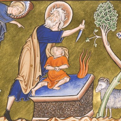 Le sacrifice d'Isaac (Psautier d'Ingeburge, f22v)